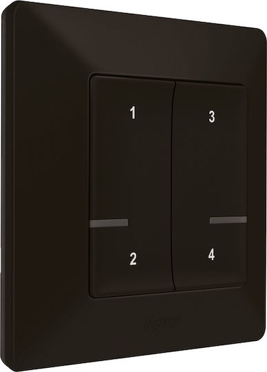 Legrand Valena Life Comutator De Perete Electric Montat Pe Perete Wi-Fi Comenzi Cuaternar Cu Ramă Neagră
