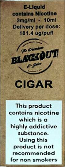 Blackout Ready-to-use E-Liquid Cigar with Smoking Flavor 3mg 10ml