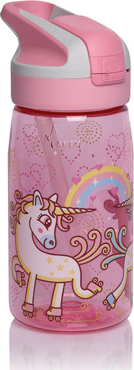 Laken 8-48-077-16 Tritan Jannu Kids Water Bottle Unicorn Plastic Non Spill Pink 450ml