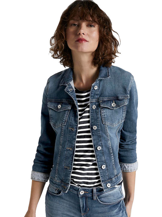Scurtă Jachetă de femei din denim Piatră întunecată folosită