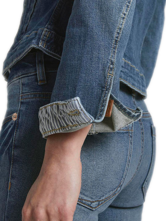 Scurtă Jachetă de femei din denim Piatră întunecată folosită
