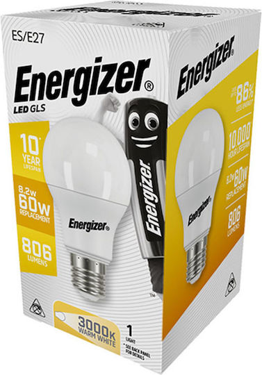 Energizer LED Bulb 9W For E27 Socket And A60 Shape Warm White 806 Lumen