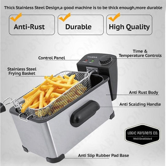 Sokany HD-3302 Friteuză 3.5lt Argintiu