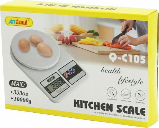 Andowl Qc105 Digital Kitchen Scale Up To 10kg White