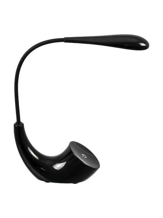 GloboStar Tesler Rechargeable LED Office Lamp with Flexible Arm in Black Color