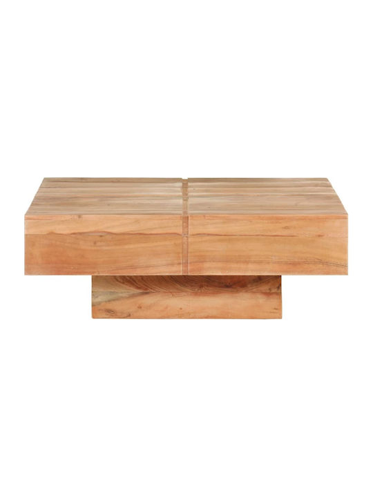 Square Coffee Table from Solid Wood Acacia wood L80xW80xH28cm.