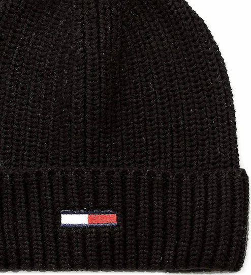 Beanie Ανδρικός Σκούφος με Rib Πλέξη σε Μαύρο χρώμα