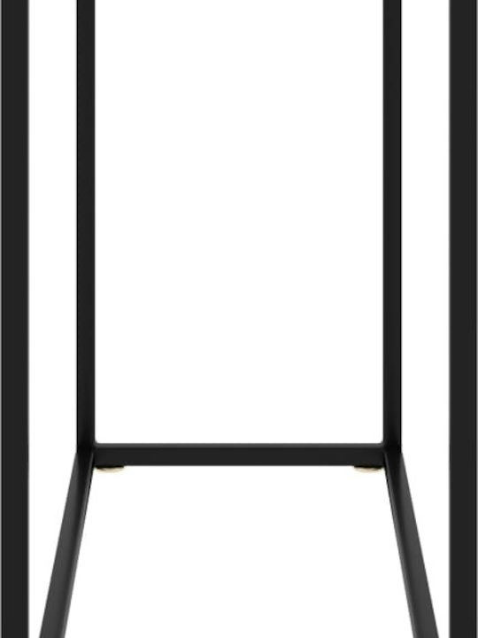 Console Table Metal with Glass Surface Μαύρη L100xW35xH75cm