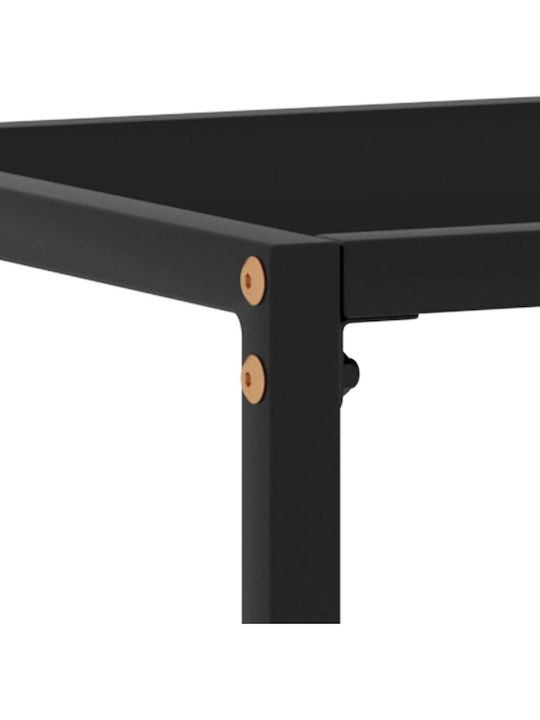 Console Table Metal with Glass Surface Μαύρη L100xW35xH75cm