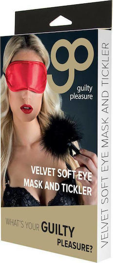 Guilty Pleasure Velvet Soft Eye Mask & Tickler BDSM Μάσκα σε Κόκκινο Χρώμα