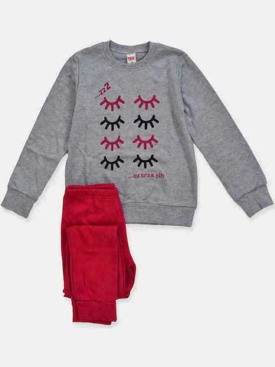 Trax Set Top & Bottom Kids Winter Pyjamas Gray