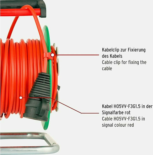 Brennenstuhl 1 Platz mit Kabel 23m Durchmesser 3 x 1.5mm² Wasserdicht Grün