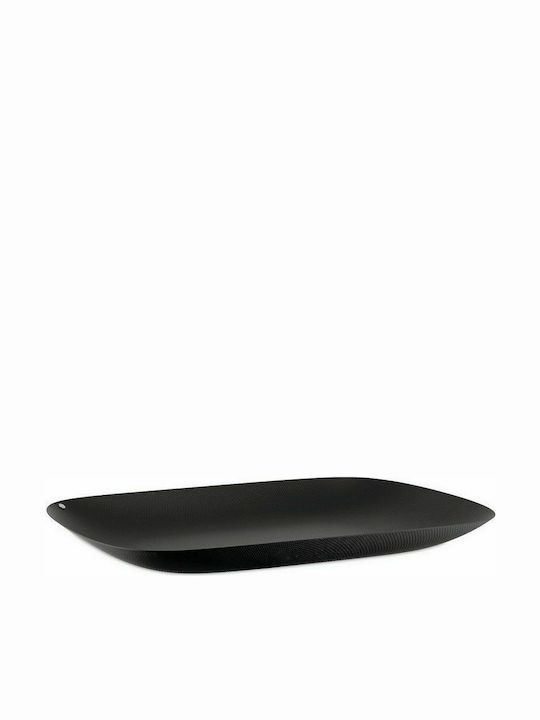 Alessi Rectangular Metallic Decorative Platter Moire Black 45x34x2cm