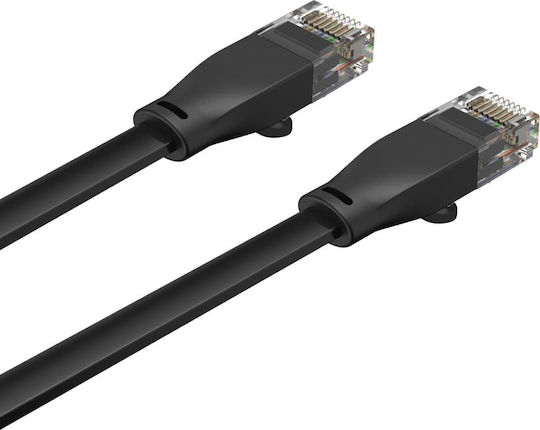 Unitek Flat U/UTP Cat.6 (Gigabit) Καλώδιο Δικτύου Ethernet 1m Μαύρο