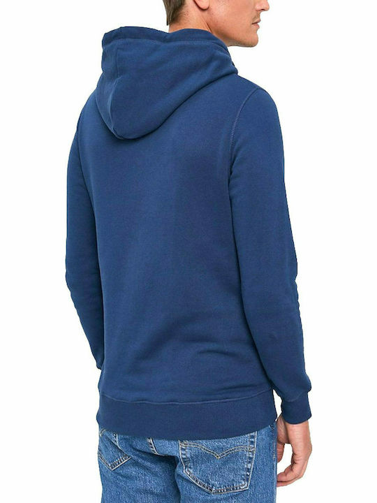 Pepe Jeans Aaron Herren Sweatshirt mit Kapuze und Taschen Blau