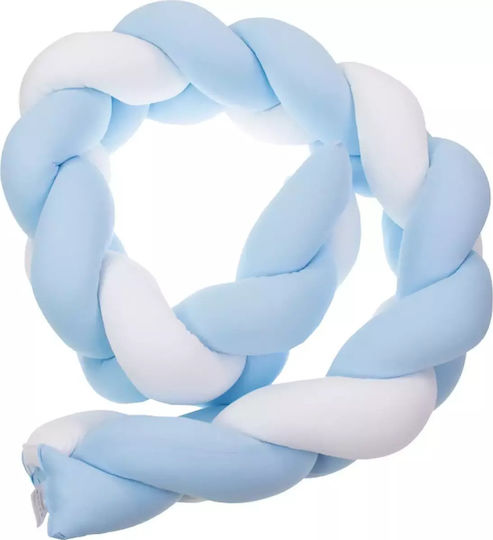 Baby Oliver Crib Bumper Braided Inside Light Blue 18x200cm