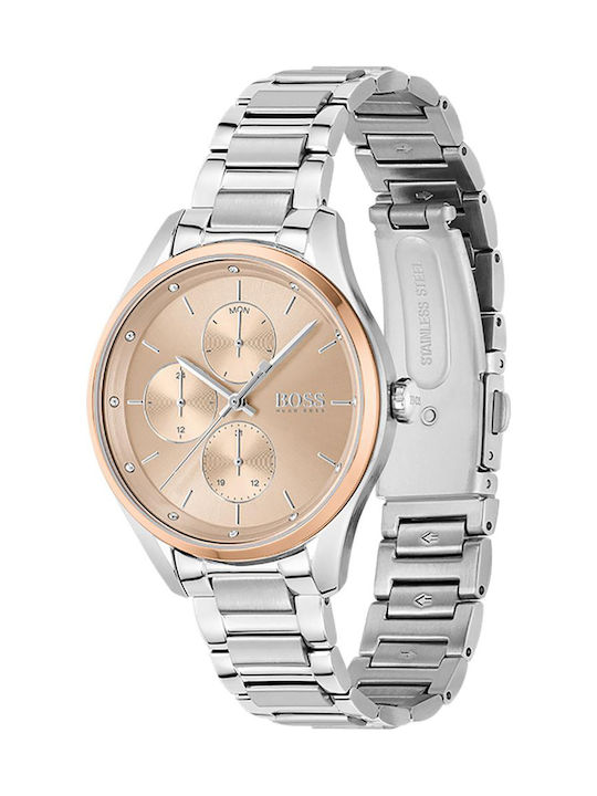 Hugo Boss Grand Course Uhr Chronograph mit Silber Metallarmband