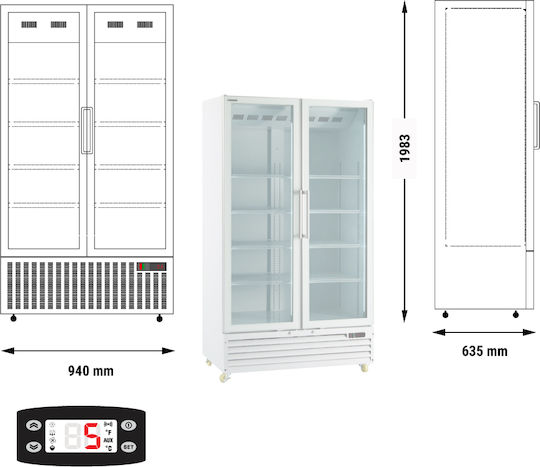 Klimaitalia ICOOL 80W Getränkekühlschrank 690Es Doppeltürig H198.3xB94xT63.5cm