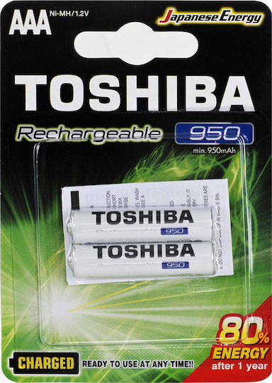 Toshiba Επαναφορτιζόμενες Μπαταρίες AAA Ni-MH 950mAh 1.2V 2τμχ
