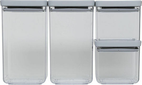 Brabantia Σετ 4τμχ Βάζα Γενικής Χρήσης με Αεροστεγές Καπάκι Πλαστικό Διάφανο Brabantia Σετ 4τμχ Βάζα Γενικής Χρήσης με Αεροστεγές Καπάκι Πλαστικό Διάφανο