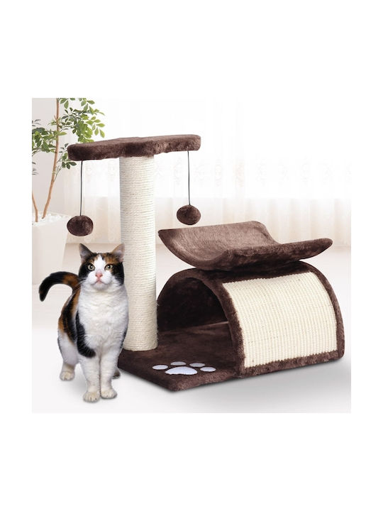Pawhut Scratching Post Cat Trees Brown 2 levels 40x30x43cm