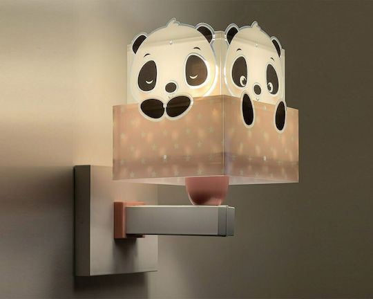 Ango Kinder Wandleuchte LED Kunststoff Panda Pink