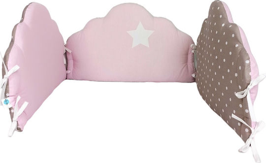 Baby Star Cloud Crib Bumper Inside Pink 40x190cm 7123PinkG