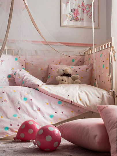 Vesta Home Cat Crib Bumpers Classic Inside Pink 40x195cm