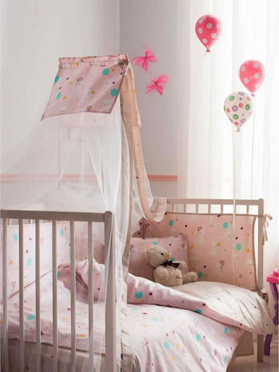 Vesta Home Cat Crib Bumpers Classic Inside Pink 40x195cm
