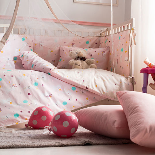Vesta Home Cat Crib Bumpers Classic Inside Pink 40x195cm