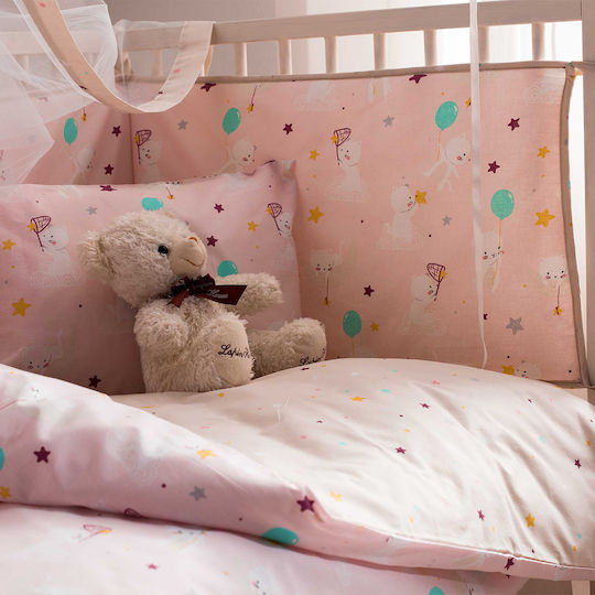 Vesta Home Cat Crib Bumpers Classic Inside Pink 40x195cm