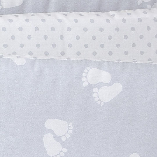Down Town Home Baby Foot Crib Bumpers Classic Inside Gray 39x187cm