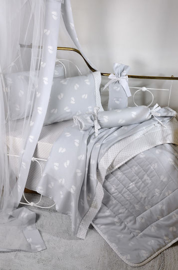 Down Town Home Baby Foot Crib Bumpers Classic Inside Gray 39x187cm