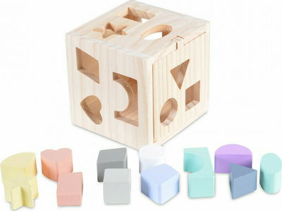 Moni Shape Sorting Toy Εκπαιδευτικός Κύβος made of Wood for 18++ Months