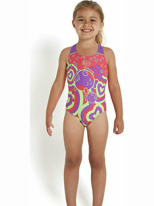 Speedo Seasquad Swimsuit Kids Swimwear One-Piece Multicolour