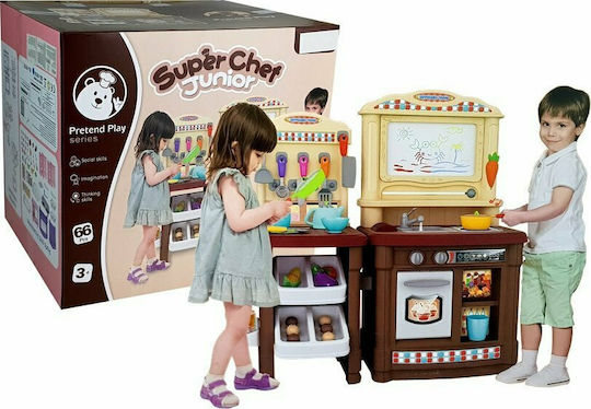 Loco Kinderküche Küche mit Tafel und 66 Zubehörteilen 66Stück