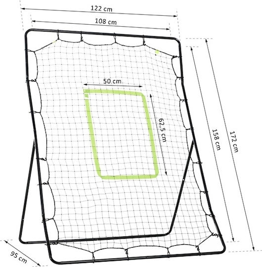 HomCom Ball-Rückholnetz für Fußballtraining 122x95x60cm Tor mit Ballrückprallnetz 122x95x172cm