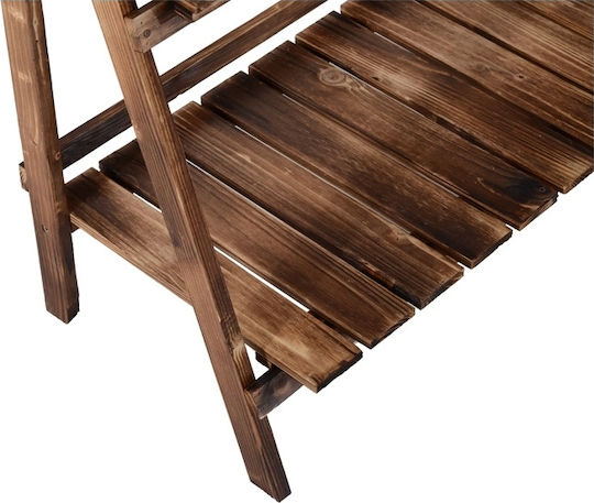 Outsunny Folding Shelf Levels Pot Rack Wooden Brown 100cmx37cmx93cmcm.