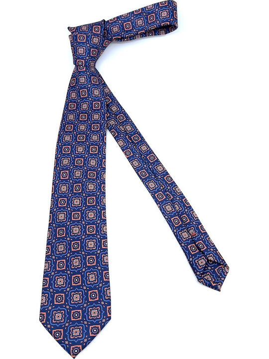 Legend Accessories Silk Men's Tie Printed Navy Blue