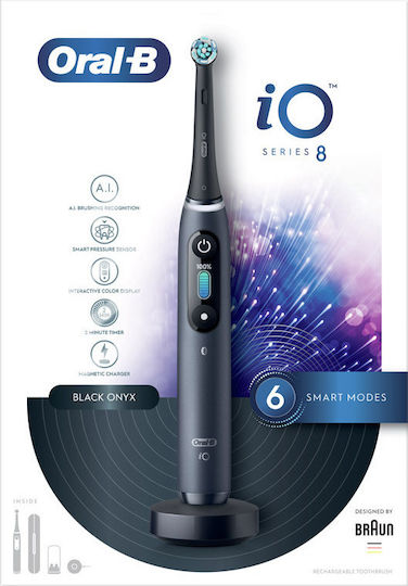 Oral-B iO Series 8 Electric Toothbrush with Timer, Pressure Sensor, and Travel Case Black