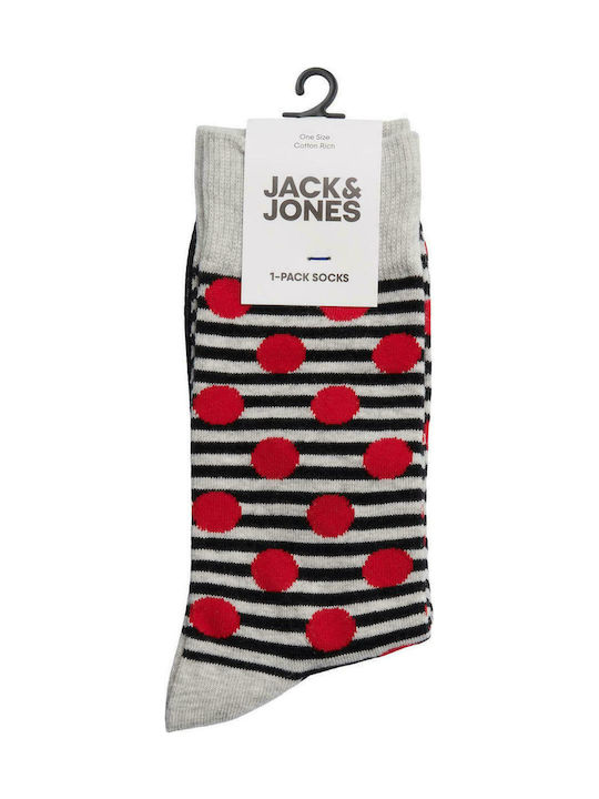 Jack & Jones Herren Gemusterte Socken Light Grey Melange 1Pack