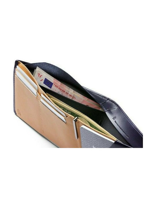 Travel Wallet Men's Leather Wallet with RFID Blue