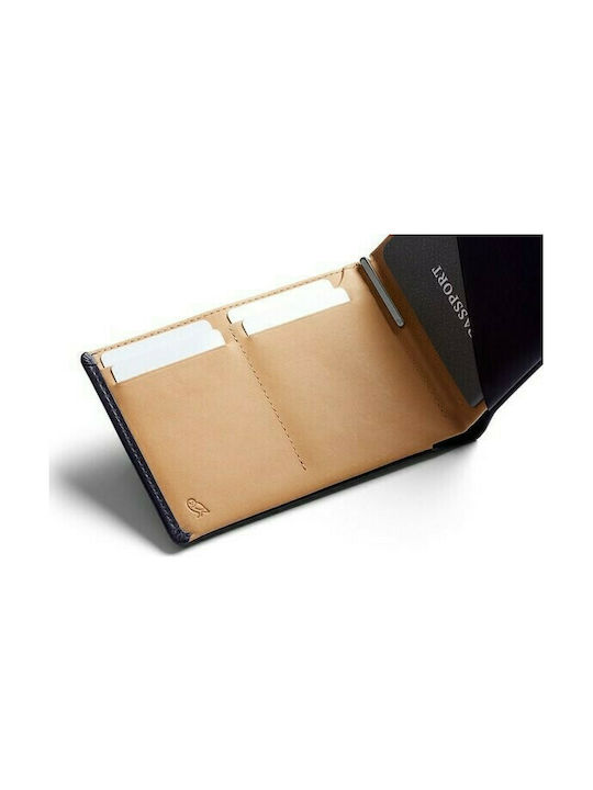 Travel Wallet Men's Leather Wallet with RFID Blue