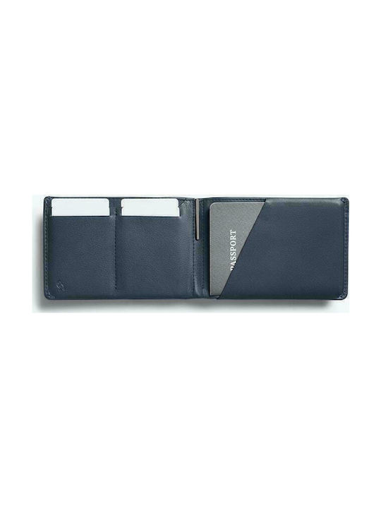 Travel Wallet Men's Leather Wallet with RFID Blue