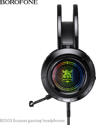 Borofone BO103 Surpass Über Ohr Gaming-Headset mit Verbindung 3,5mm / USB Schwarz