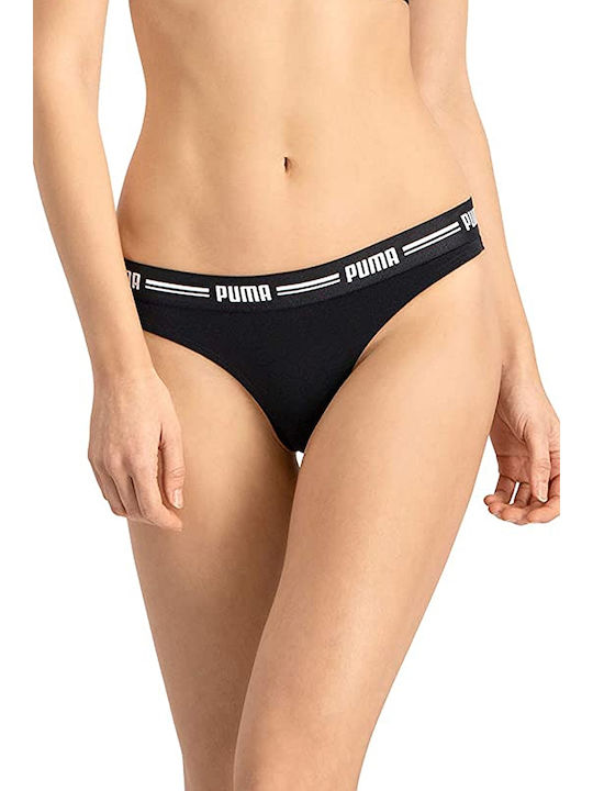 Puma Γυναικεία String 2Pack Μαύρα