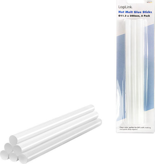 LogiLink Ράβδοι Σιλικόνης WZ0055 Διάφανο 11.2mm 6τμχ