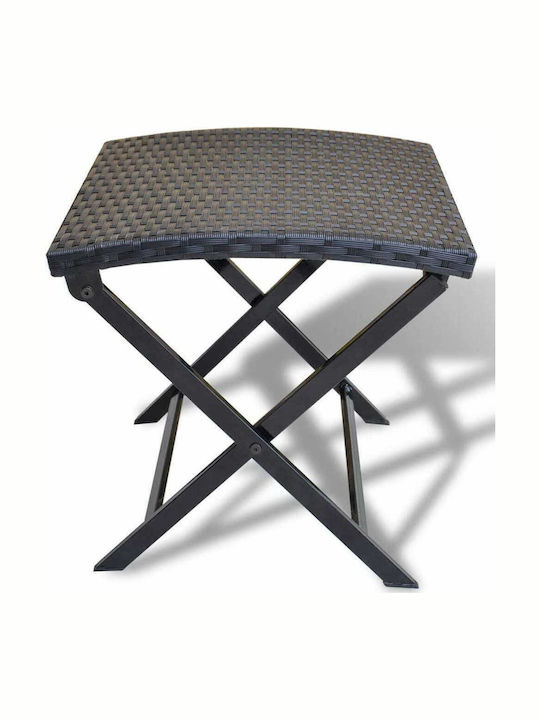 Gartenhocker Rattan Grau 44x44x40cm
