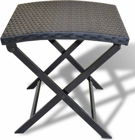 Gartenhocker Rattan Grau 44x44x40cm