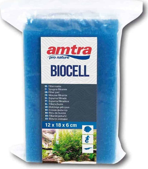 Amtra Biocell Bluefoam Fine Sponge for Aquarium Filtering Blue Sponge 12x18x6cm